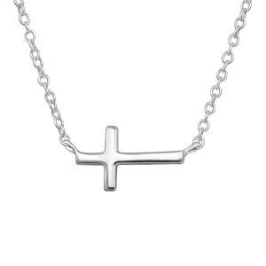 Sterling Silver Cross Necklace With 18 in Chain Christian Spiritual Religious